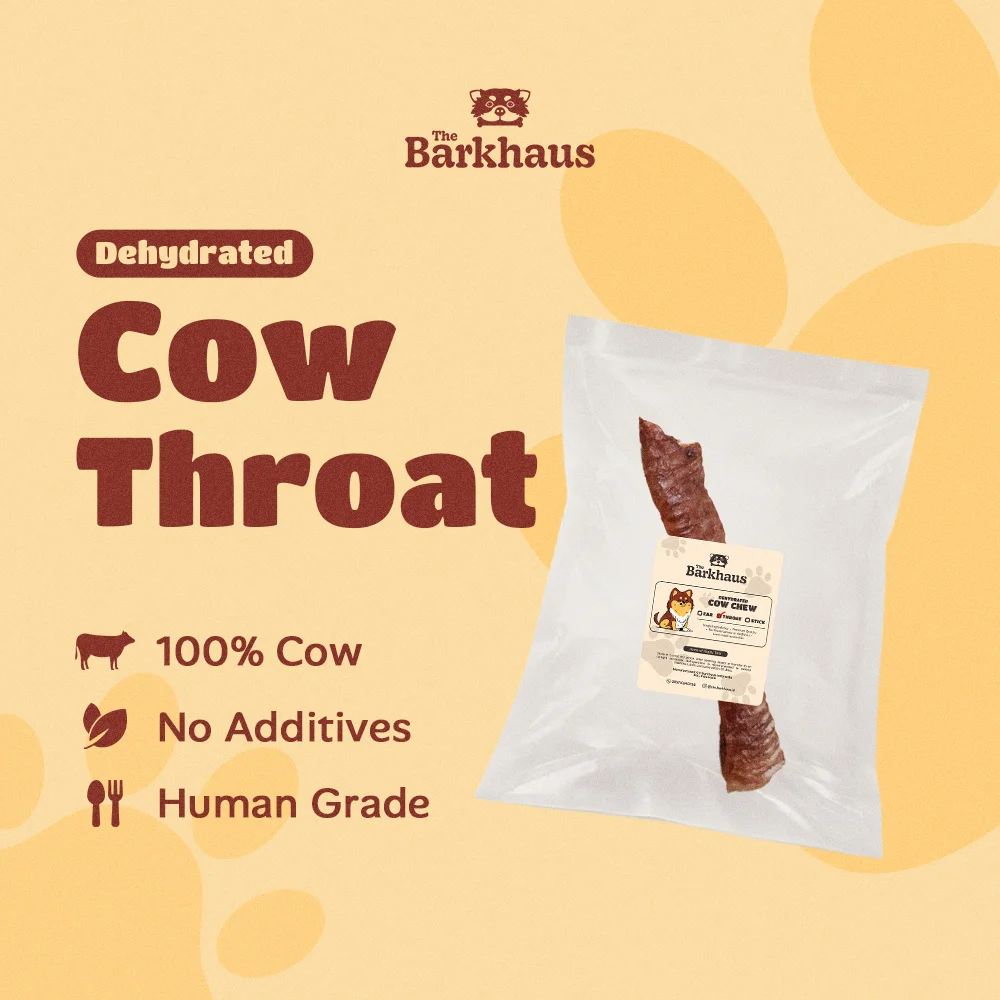 THE BARKHAUS - Dehydrated Cow Throat - 100% Kerongkongan Sapi - Snack Anjing