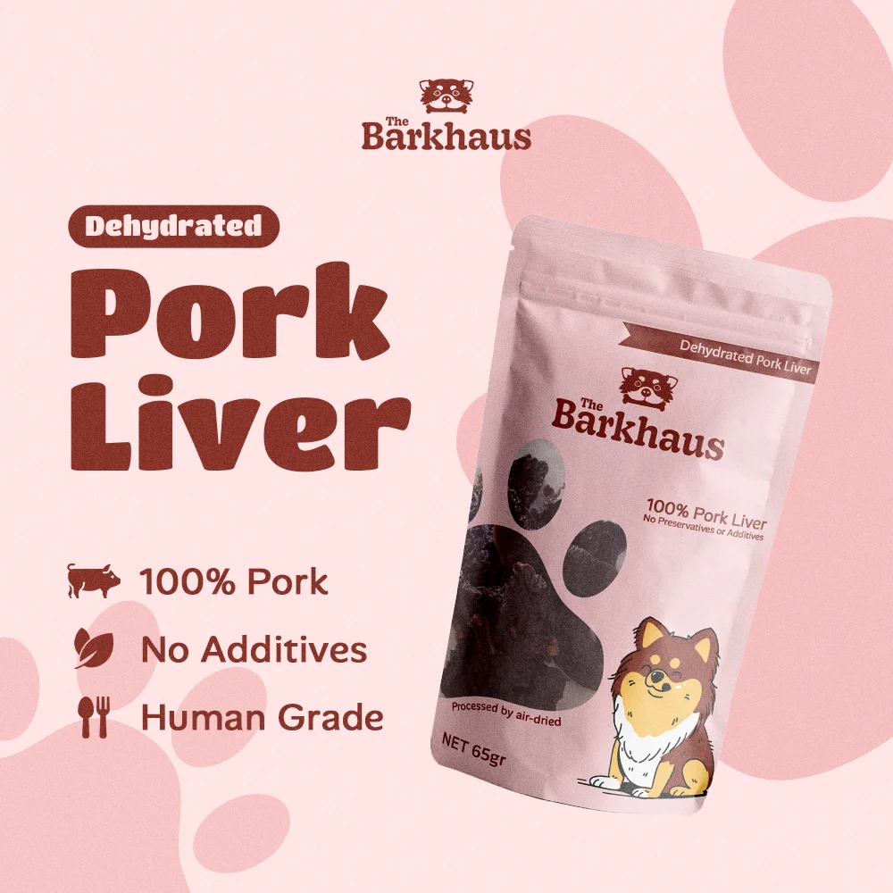 THE BARKHAUS - Dehydrated Pork Liver - 100% Hati Babi (65gr) - Snack Anjing & kucing