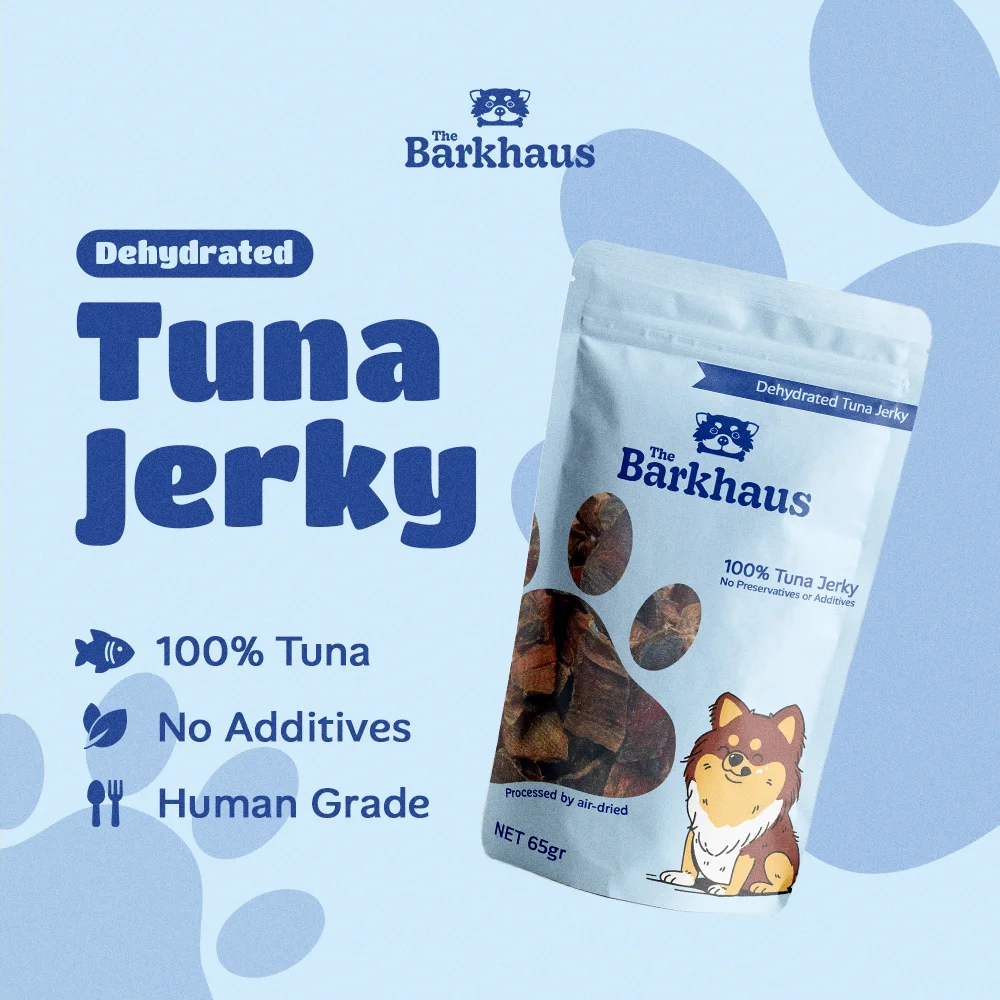 THE BARKHAUS - Dehydrated Tuna Jerky - 100% Daging Tuna (65gr) Snack Anjing & Kucing